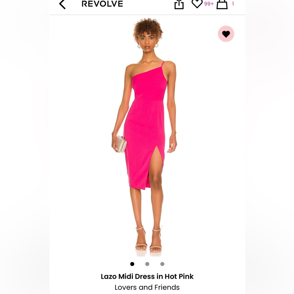 Lovers + Friends Vibrant Pink Midi Dress